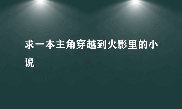 求一本主角穿越到火影里的小说