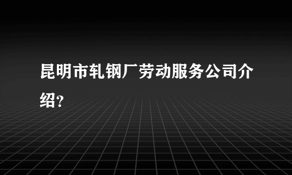 昆明市轧钢厂劳动服务公司介绍？