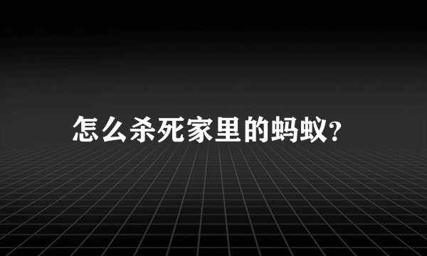 怎么杀死家里的蚂蚁？