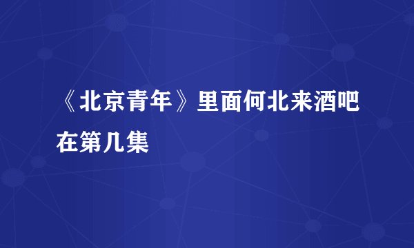 《北京青年》里面何北来酒吧在第几集