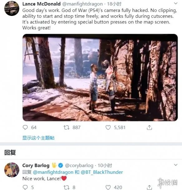 《战神》摄像头被黑!自由视角看奎爷大战巴德尔太香