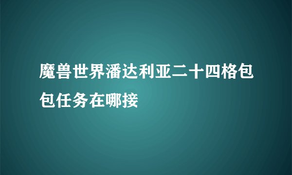 魔兽世界潘达利亚二十四格包包任务在哪接