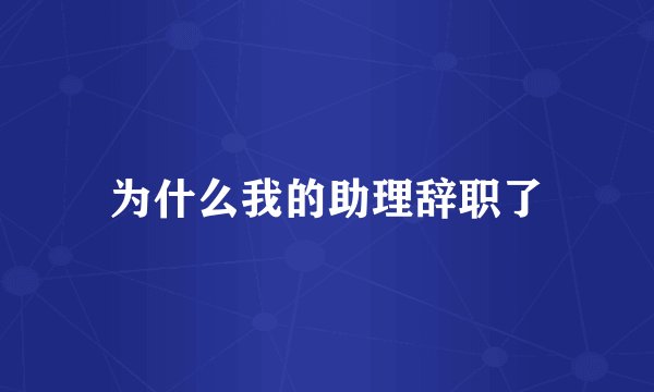为什么我的助理辞职了