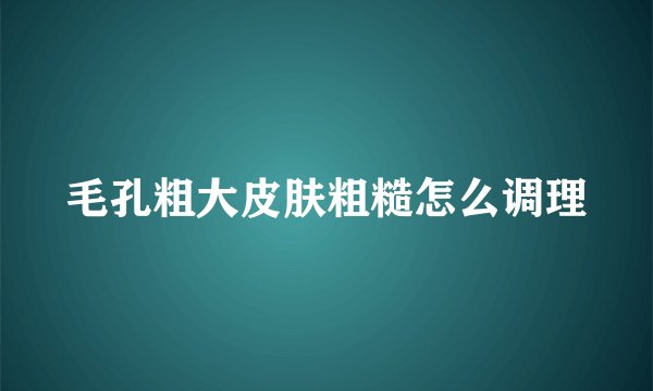 毛孔粗大皮肤粗糙怎么调理