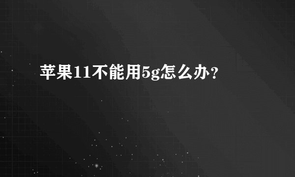 苹果11不能用5g怎么办?