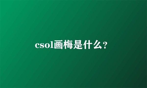 csol画梅是什么？