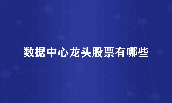 数据中心龙头股票有哪些