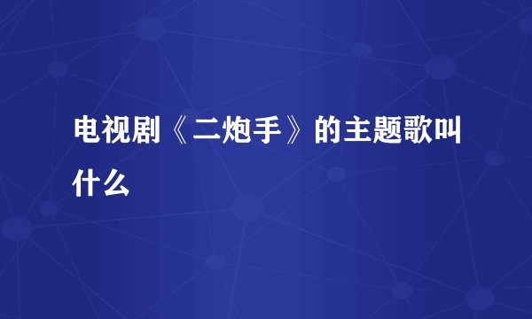 电视剧《二炮手》的主题歌叫什么