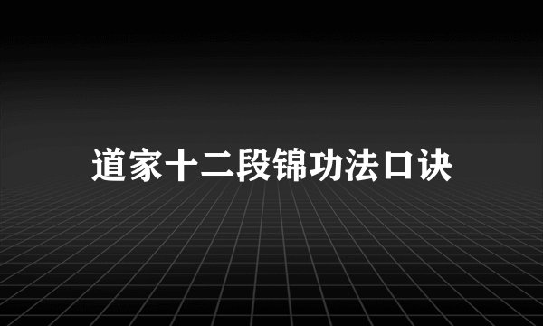 道家十二段锦功法口诀