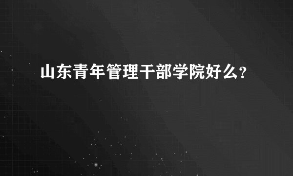 山东青年管理干部学院好么？