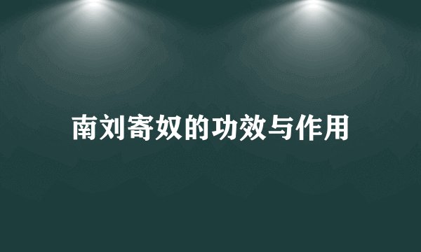 南刘寄奴的功效与作用