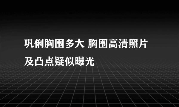 巩俐胸围多大 胸围高清照片及凸点疑似曝光