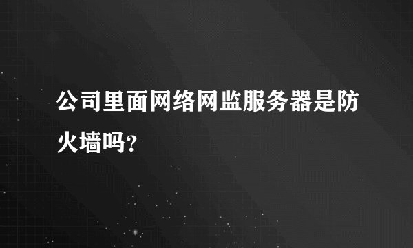 公司里面网络网监服务器是防火墙吗?