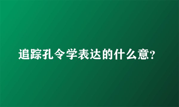 追踪孔令学表达的什么意?