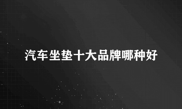 汽车坐垫十大品牌哪种好