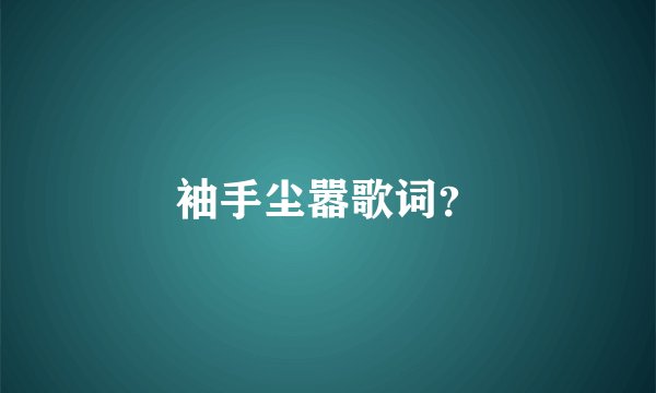 袖手尘嚣歌词？
