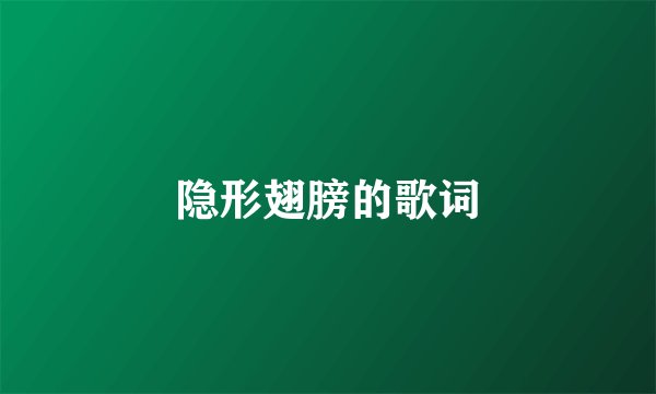 隐形翅膀的歌词