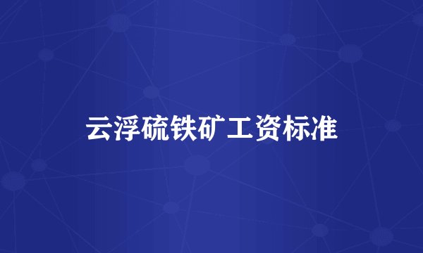 云浮硫铁矿工资标准
