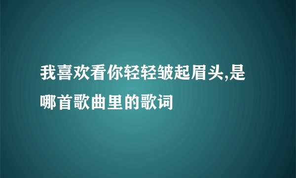 我喜欢看你轻轻皱起眉头,是哪首歌曲里的歌词