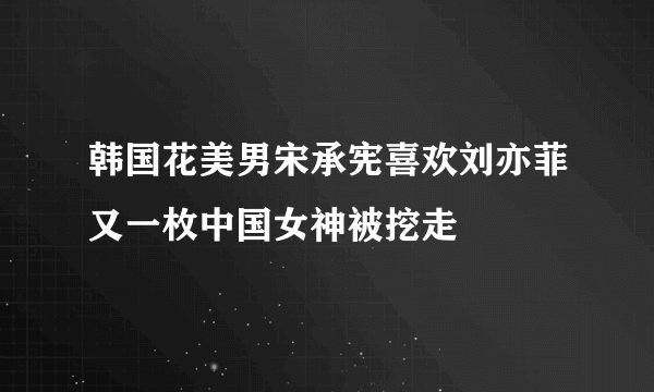 韩国花美男宋承宪喜欢刘亦菲又一枚中国女神被挖走
