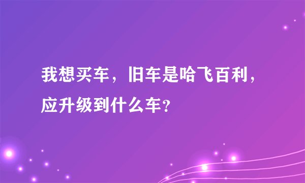 我想买车，旧车是哈飞百利，应升级到什么车？