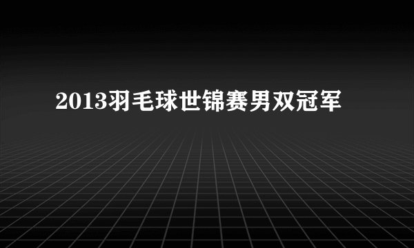 2013羽毛球世锦赛男双冠军