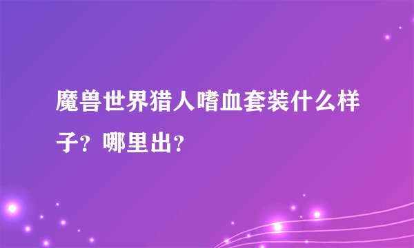 魔兽世界猎人嗜血套装什么样子？哪里出？