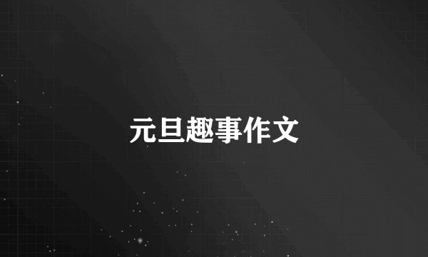 元旦趣事作文