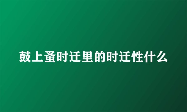 鼓上蚤时迁里的时迁性什么