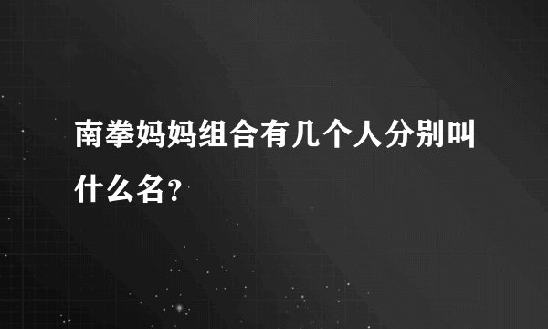 南拳妈妈组合有几个人分别叫什么名？