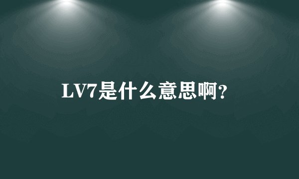 LV7是什么意思啊？