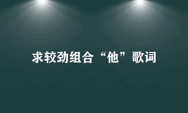 求较劲组合“他”歌词