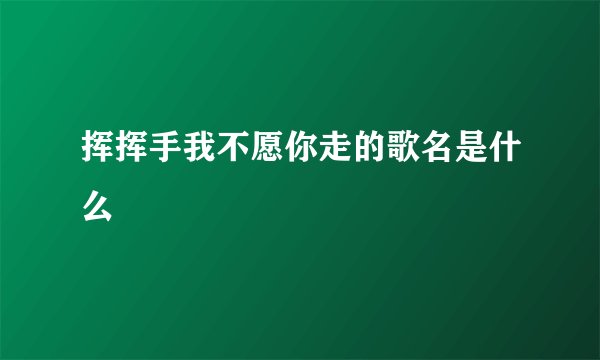 挥挥手我不愿你走的歌名是什么