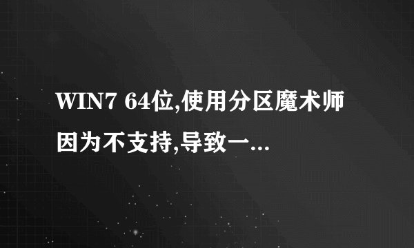 WIN7 64位,使用分区魔术师因为不支持,导致一个硬盘在计算机中不显示,怎么才能修好?