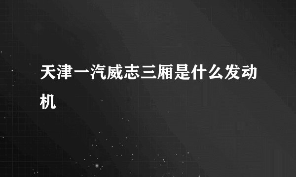 天津一汽威志三厢是什么发动机