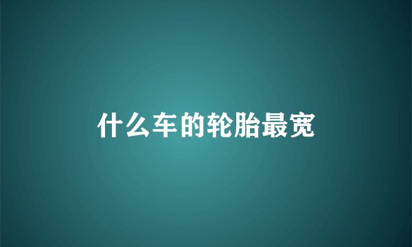 什么车的轮胎最宽