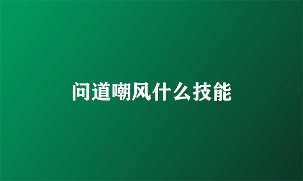 问道嘲风什么技能