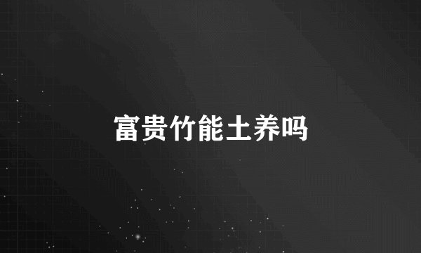 富贵竹能土养吗