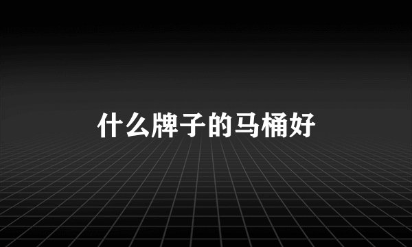 什么牌子的马桶好