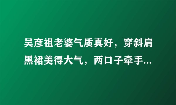 吴彦祖老婆气质真好，穿斜肩黑裙美得大气，两口子牵手超有夫妻相