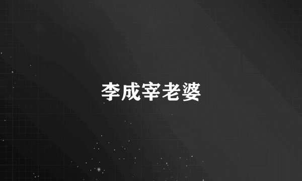 李成宰老婆