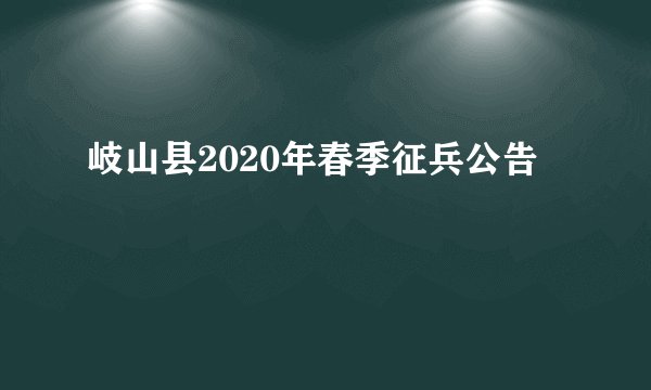 岐山县2020年春季征兵公告