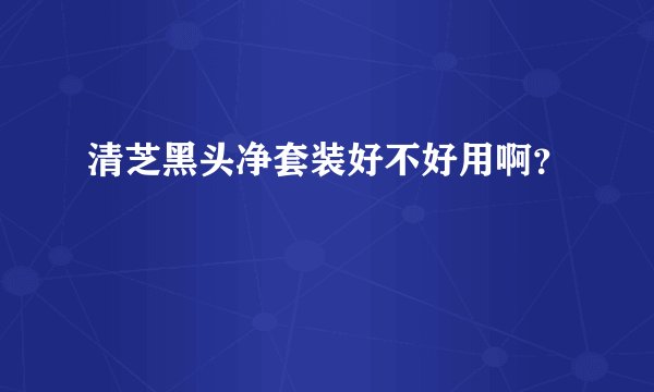 清芝黑头净套装好不好用啊？