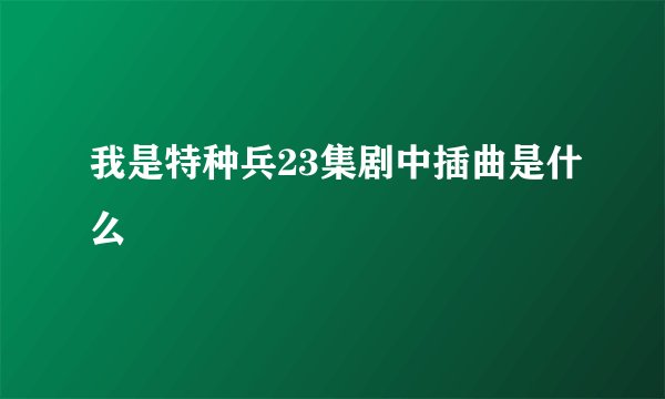 我是特种兵23集剧中插曲是什么