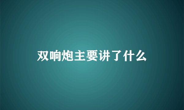 双响炮主要讲了什么