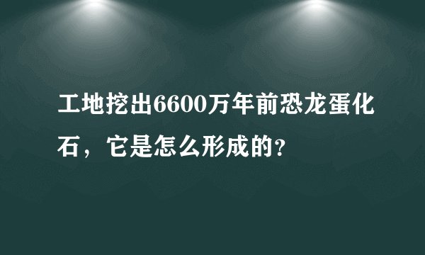 工地挖出6600万年前恐龙蛋化石，它是怎么形成的？