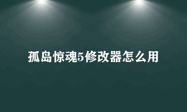 孤岛惊魂5修改器怎么用