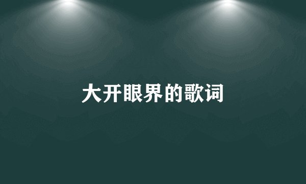 大开眼界的歌词