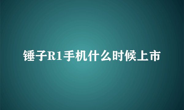 锤子R1手机什么时候上市