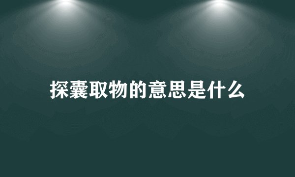 探囊取物的意思是什么
